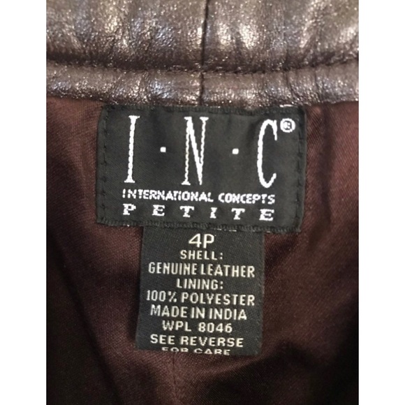 Vintage Dark Brown Leather Pants Size 2 - Picture 4 of 5